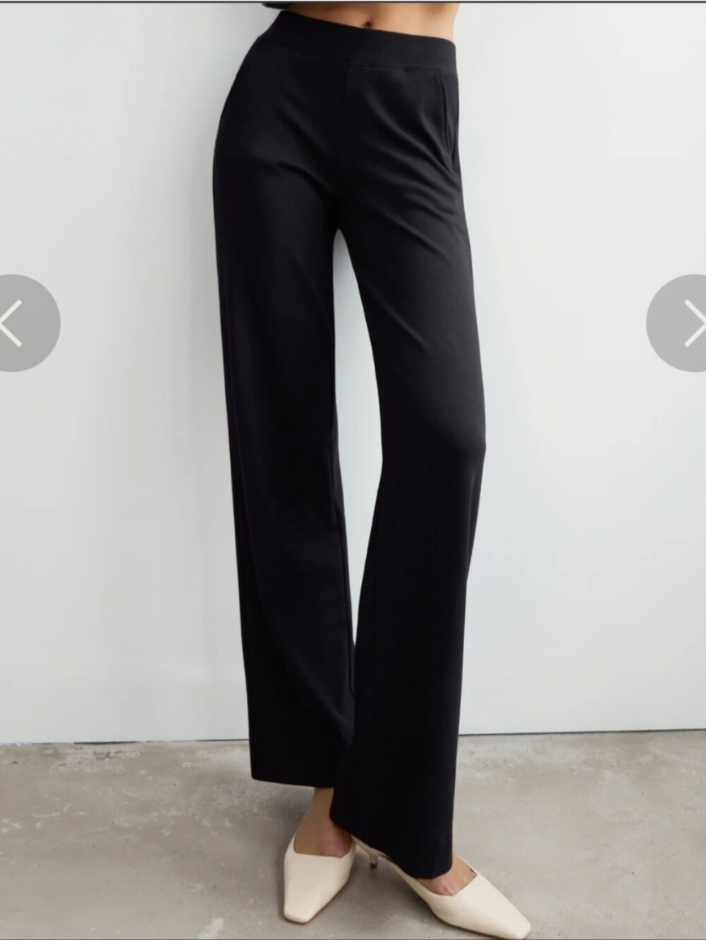 AYR The High Hope Relaxed Fit Pull On Cropped Stretch Pants Sz M Black - Picture 6 of 7